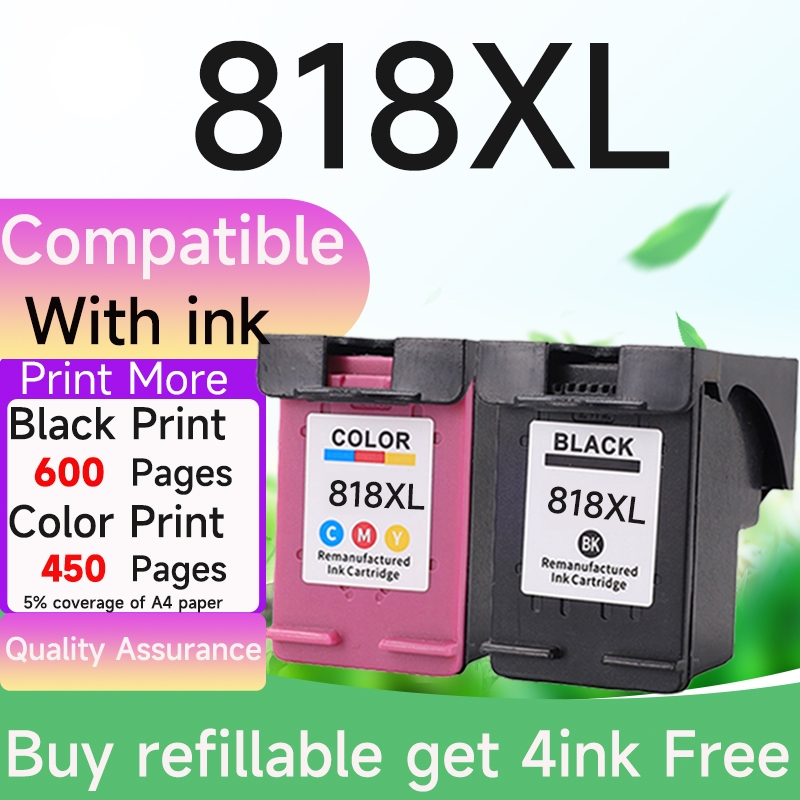Tương thích HP 818 Hộp mực HP 818XL HP 818 Mực HP818 Đen HP818 Màu HP 818 Hộp mực cho HP818XL D1668 