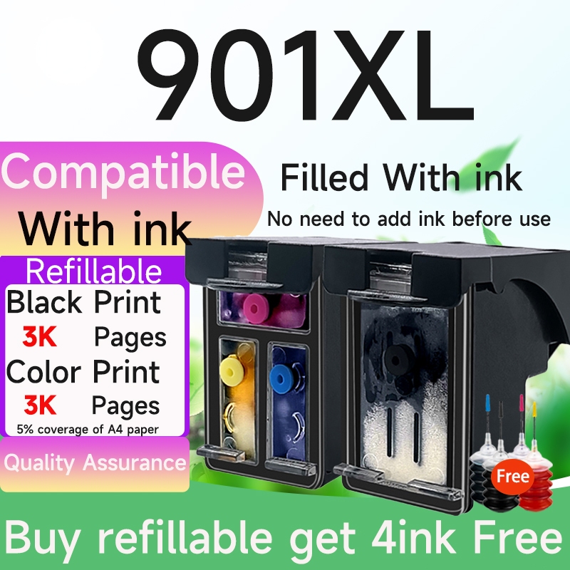 Tương thích hp 901 mực hp 901xl đen hp901 hp901xl hộp mực nạp lại tương thích cho hp 4500 J4524 J455