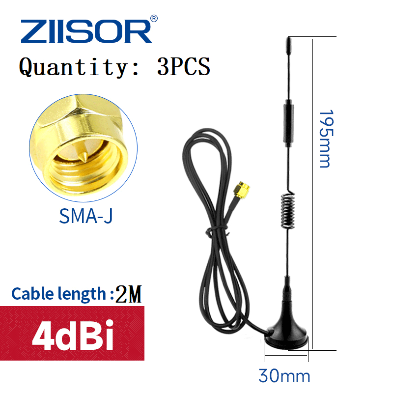 3 Chiếc 4G LTE Full Band Hút Cốc Ăng Ten 700-2700 MHz 2M Cáp Cho Ô Tô Mô Đun 5G Router Giám Sát Came