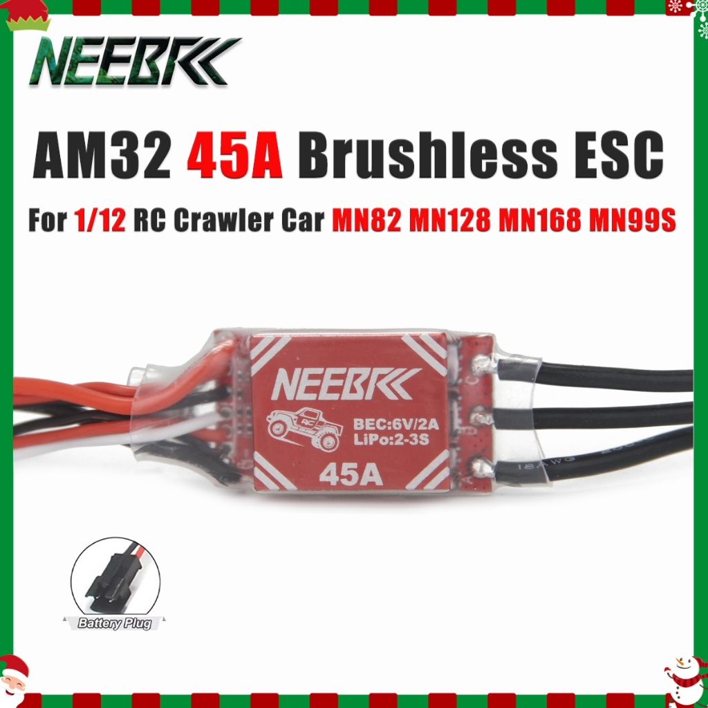 MỚI NEEBRC AM32 45A Không Chổi Than ESC Outrunner Chống Thấm Nước ESC 2-3S Cho 1 / 12 MN82 MN99S MN1