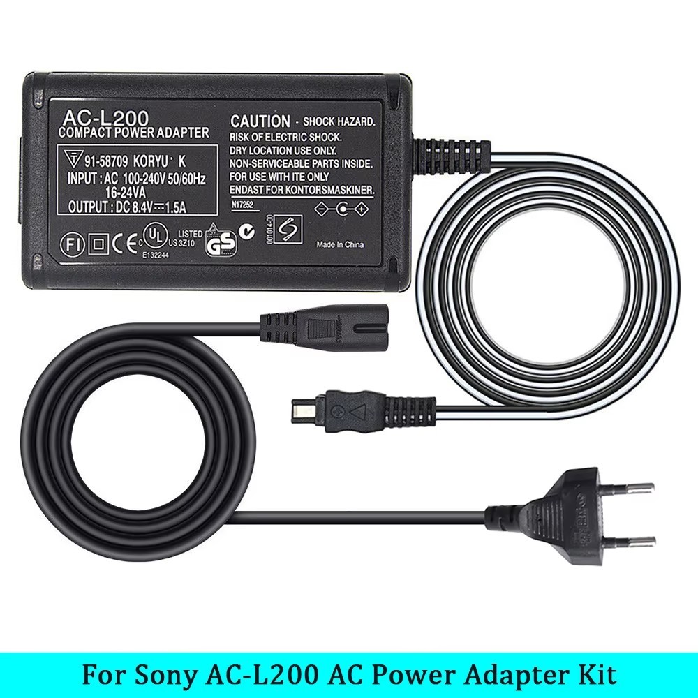 Bộ sạc nguồn AC-L200 C / B / D L25 cho Sony Handycam DCR-HC21 DCR-HC26 DCR-HC28/HC30/HC32/HC36/HC38D