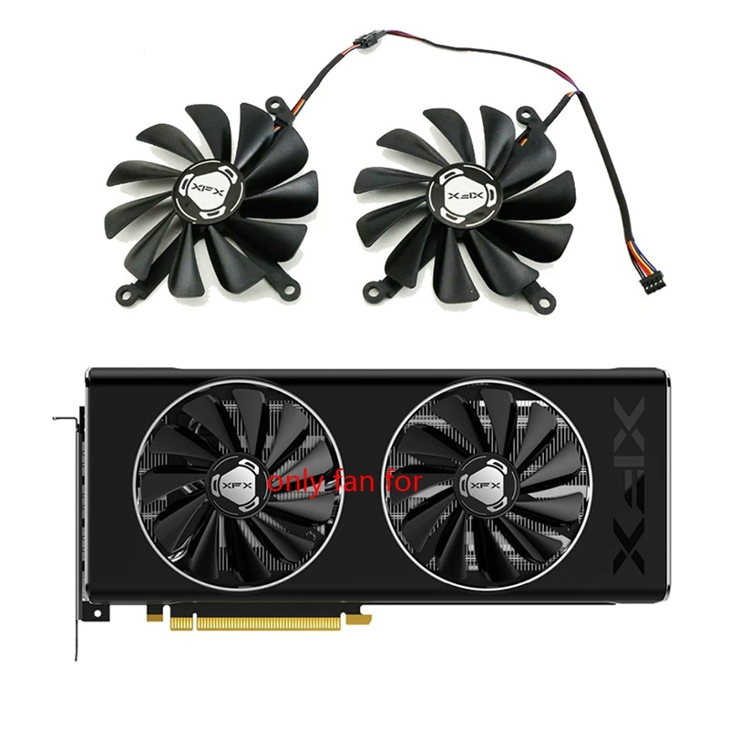 Dành Cho XFX Radeon RX 5700 DD Ultra RX 5700XT THICC II Siêu Card Đồ Họa RX5700 XT GPU Quạt 4PIN 95M