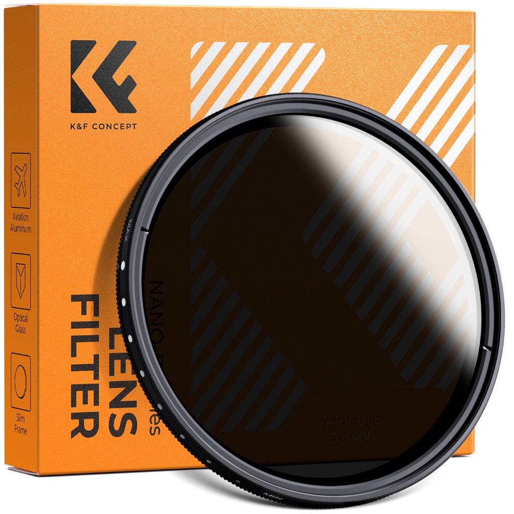 K & F Concept Variable ND Filter 67mm 58mm 82mm ND2 ND400 9 Stops Bộ lọc mật độ trung tính ND2-400 3