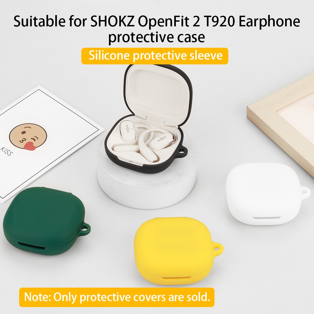 Dành Cho SHOKZ OpenFit 2 T920 Vỏ Tai Nghe Silicon Màu Trơn Vỏ Mềm Chống Sốc Vỏ Bảo Vệ