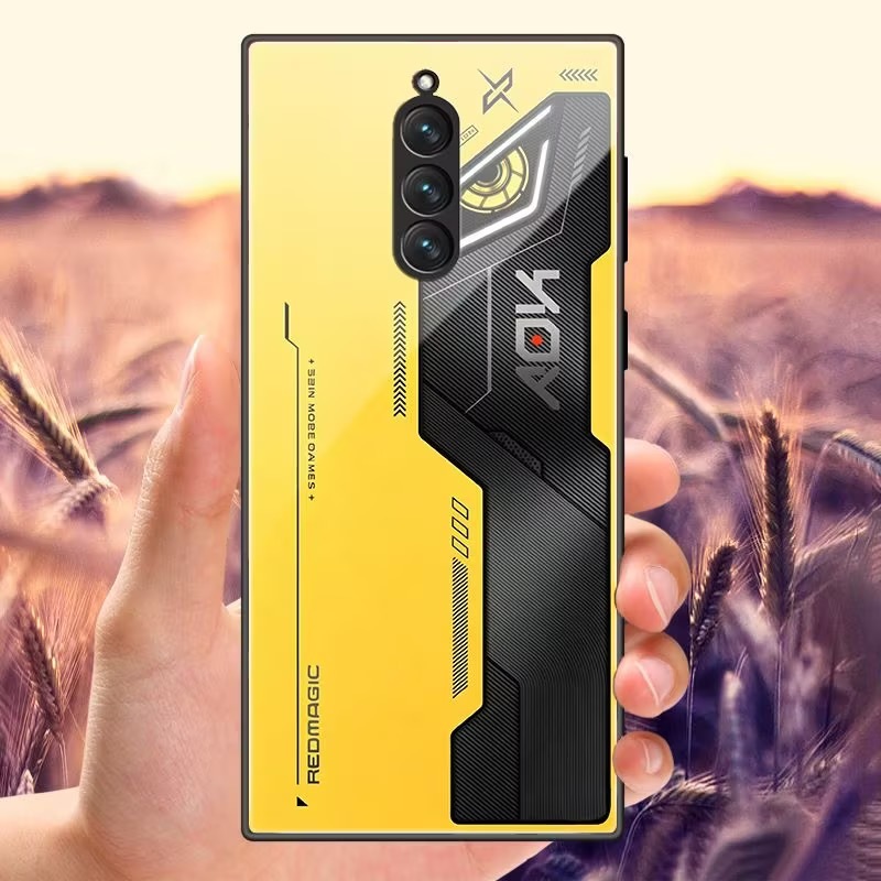 Dành Cho Nubia Red Magic 8 Pro Ốp điện thoại RedMagic 8S Pro Plus Kính Cường Lực Mặt Sau Màu Đỏ Magi