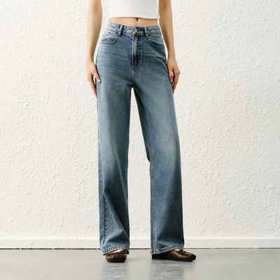 Semir Quần Denim Semir Mùa Xuân 2025 Mới Nữ Trang Bị Quần Jean Ống Rộng Thời Trang Và Đa Năng
