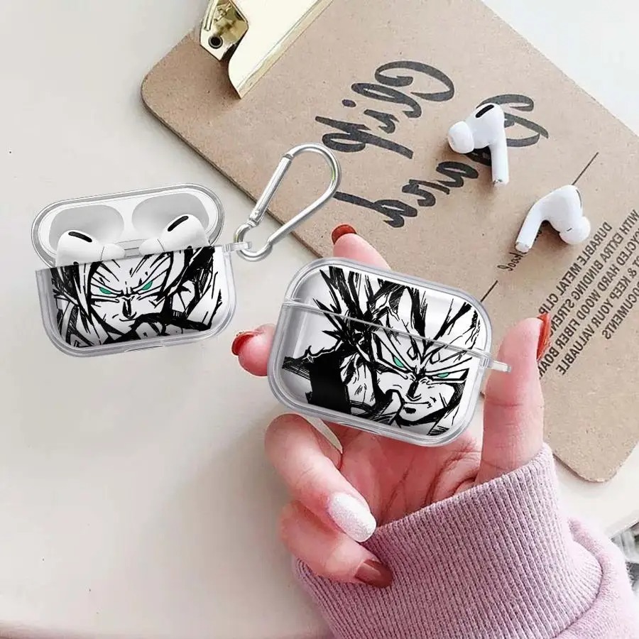 Ốp Lưng Tai Nghe Trong Suốt Cho Airpods Pro2 2 1 3 4 Pro3 Pro Dragons-Ball Gokus Vegeta