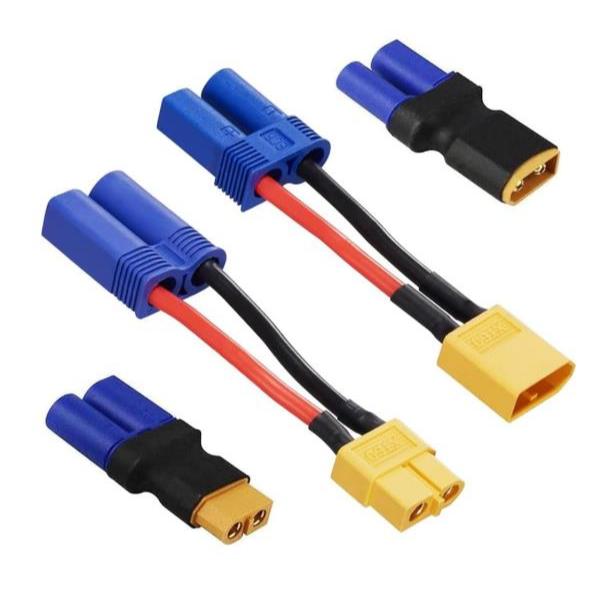 Bộ chuyển đổi 2 cặp XT60 sang EC5 Nam Nữ, Bộ chuyển đổi đầu nối XT60 sang Nam Nữ EC5 RC LiPo Đầu nối