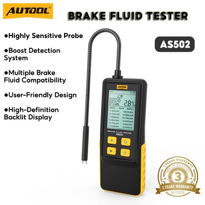 AUTOOL AS502 Máy kiểm tra dầu phanh Máy kiểm tra dầu phanh ô tô tương thích với DOT3/DOT4/DOT5.1/ENV4/ENV6 ATE/TRW/BOSCH/MOBIL