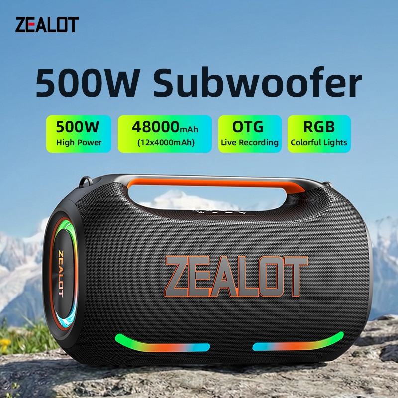 Loa Bluetooth di động ngoài trời ZEALOT ZE41 500W Pin lớn 48000mAh, Bass mạnh mẽ, Tuổi thọ pin dài, 