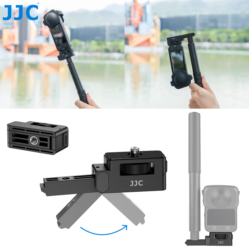 JJC Selfie Stick Gấp Chuyển Đổi Chuyển Đổi Cho Insta360 X5 X4 X4 Air X3 & Osmo 360 Camera Toàn Cảnh 