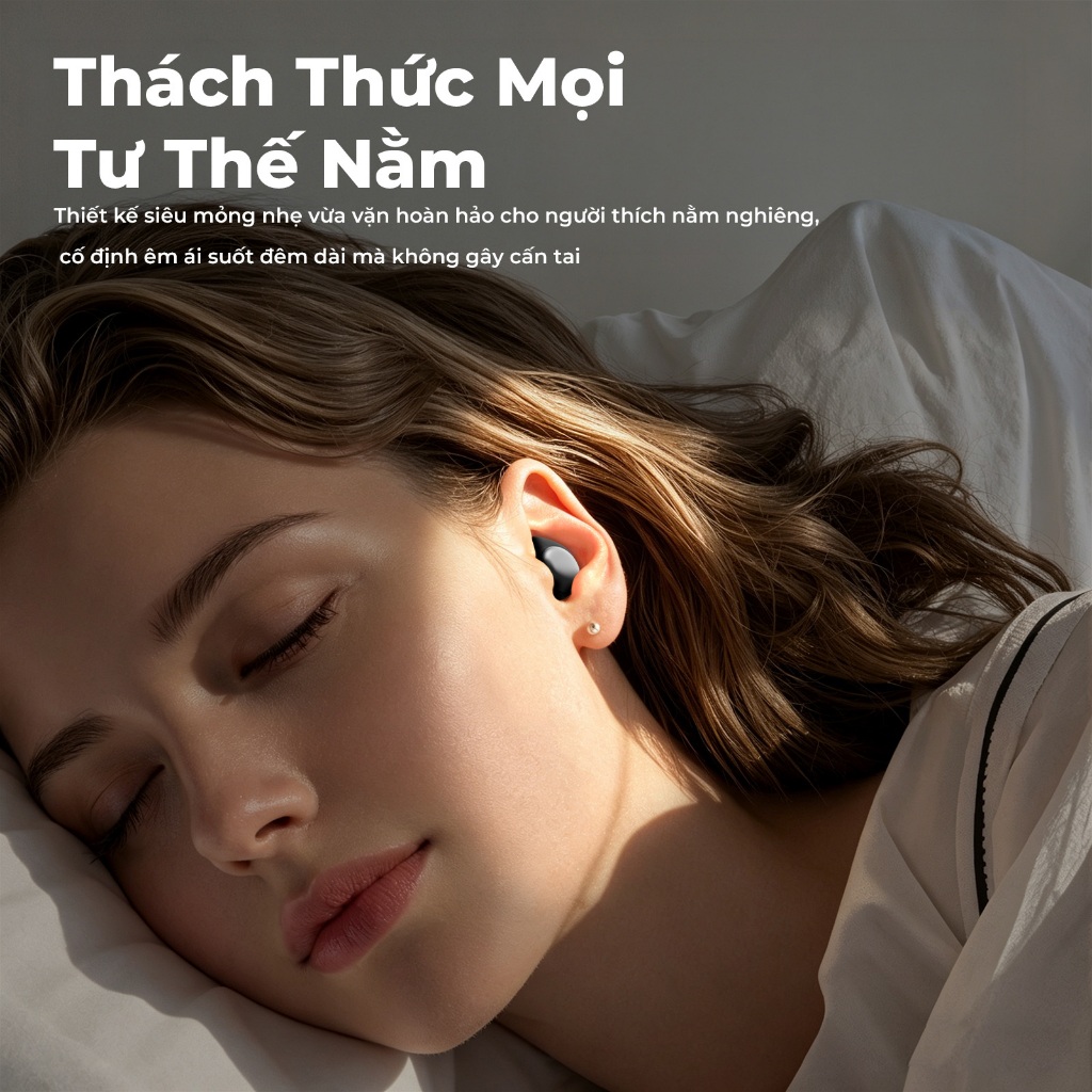 GOOJODOQ Tai nghe Bluetooth ngủ  Tai nghe nhét tai không dây siêu nhẹ Hiệu ứng âm thanh khi ngủ cao cấp | BigBuy360 - bigbuy360.vn