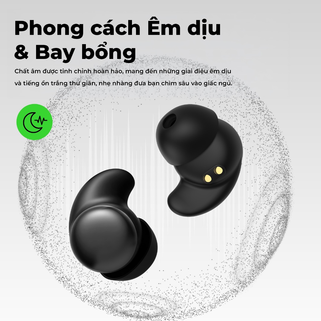 GOOJODOQ Tai nghe Bluetooth ngủ  Tai nghe nhét tai không dây siêu nhẹ Hiệu ứng âm thanh khi ngủ cao cấp | BigBuy360 - bigbuy360.vn