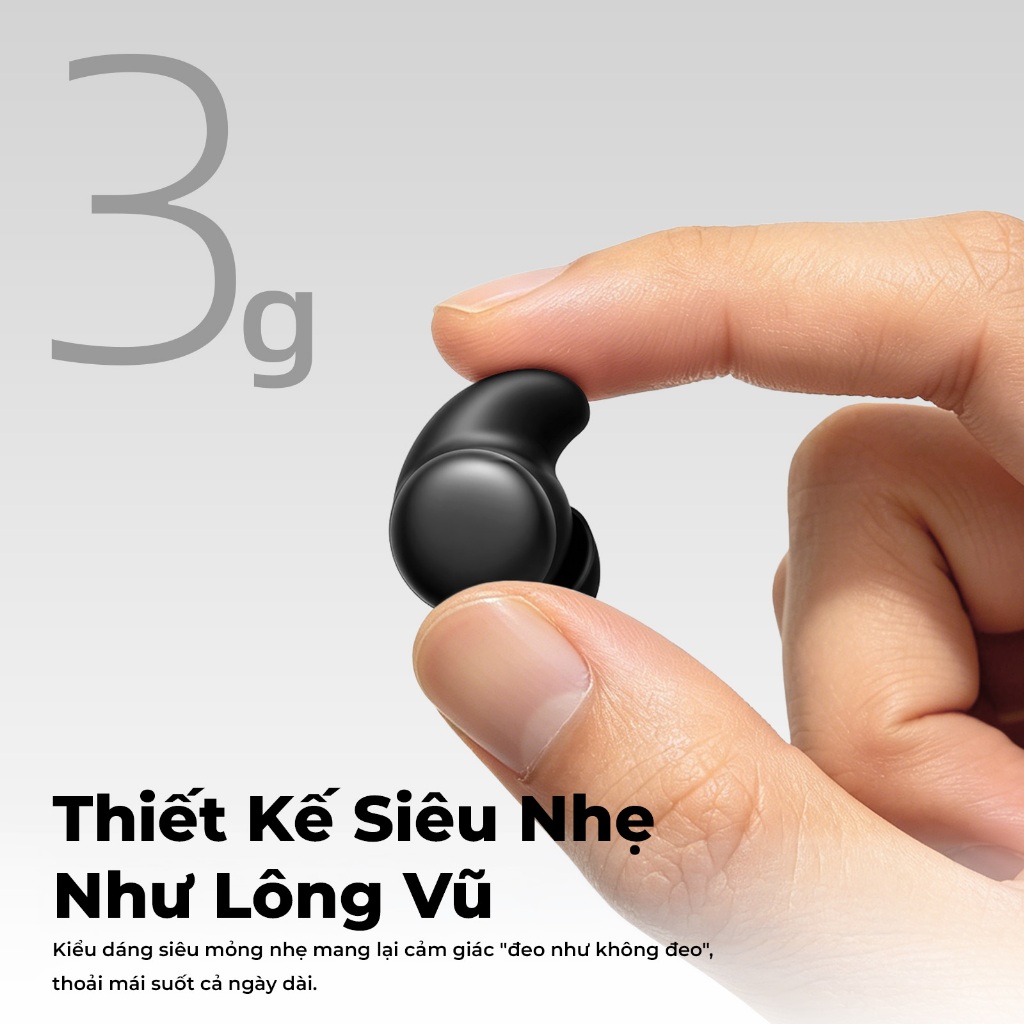 GOOJODOQ Tai nghe Bluetooth ngủ  Tai nghe nhét tai không dây siêu nhẹ Hiệu ứng âm thanh khi ngủ cao cấp | BigBuy360 - bigbuy360.vn