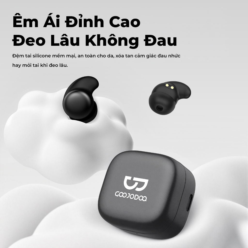 GOOJODOQ Tai nghe Bluetooth ngủ  Tai nghe nhét tai không dây siêu nhẹ Hiệu ứng âm thanh khi ngủ cao cấp | BigBuy360 - bigbuy360.vn