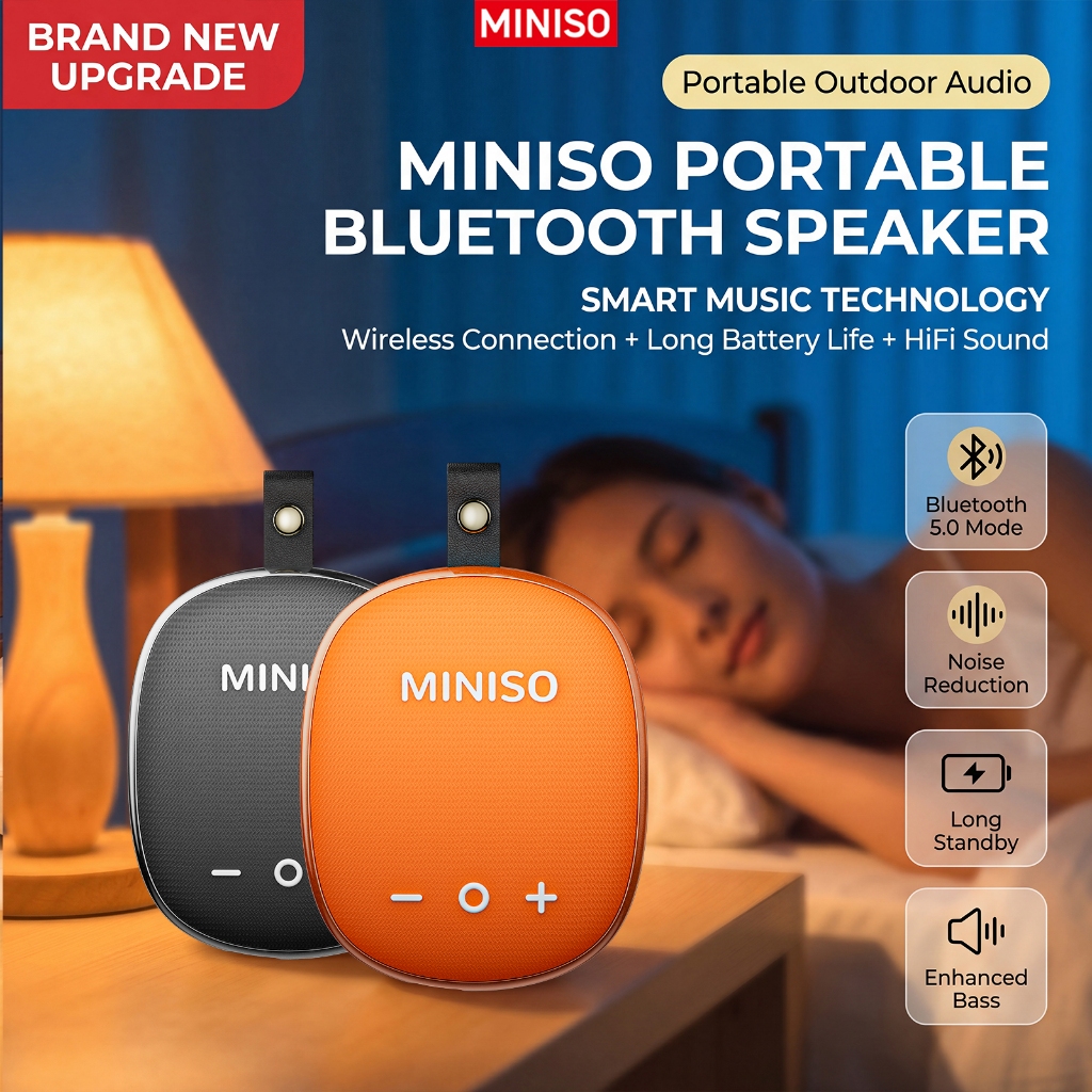 Loa ngủ dưới đáy MINISO M105 Loa Bluetooth không dây dẫn xương HIFI 6.0 có tiếng ồn trắng chuyên ngh