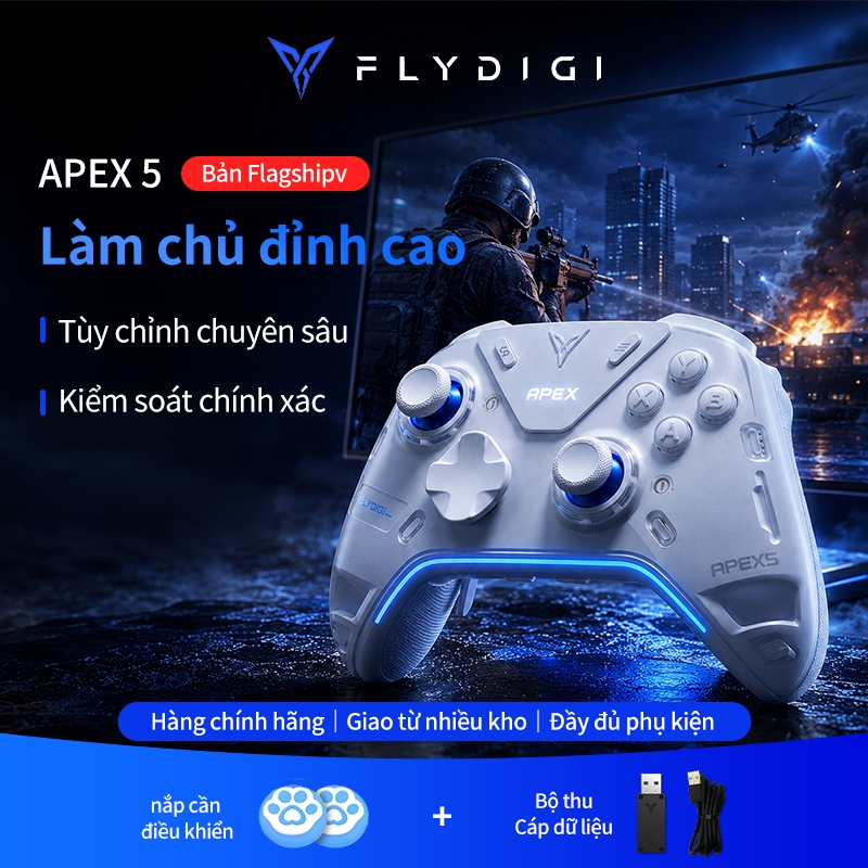 BH 12 tháng,Flydigi APEX 5 Tay cầm game,Cần hợp kim chỉnh 2.0, trễ 3ms, màn hình màu tương tác 2.0.