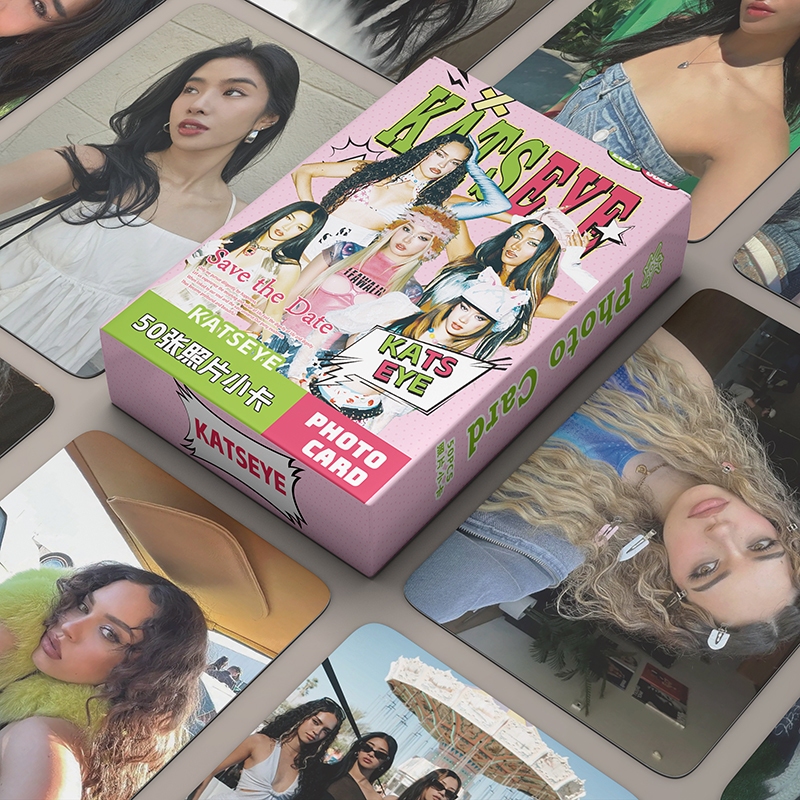 50 Cái / hộp KATSEYE Thẻ Holographic Photocard Laser LOMO Thẻ KPOP Album