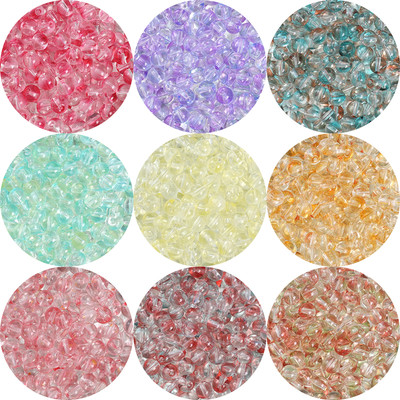 8MM 50 Chiếc Thủy Tinh Thạch Bong Bóng Hạt DIY Tròn Bicolor Kính Miếng Đệm Hạt Để Làm Đồ Trang Sức