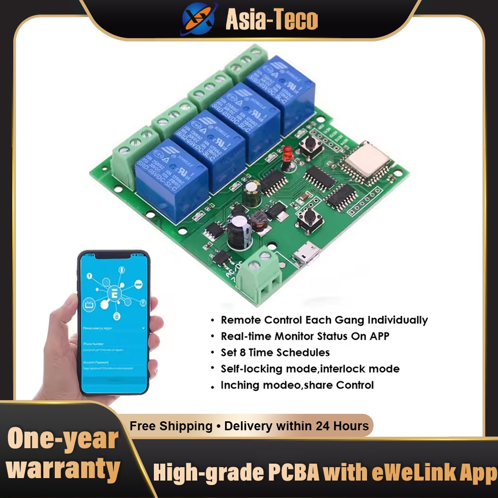 Ewelink WiFi RF Switch Module Rơle không dây Điều khiển từ xa tại nhà thông minh 4 kênh DC 7-32V USB