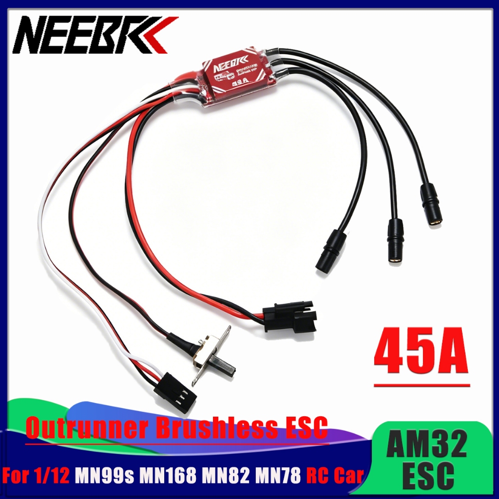 NEEBRC AM32 45A Không Chổi Than Outrunner ESC SM3.0 Cắm 2-3S Cho 1 / 12 RC Xe Bánh Xích Xe Tải MN99 