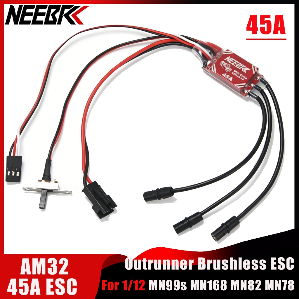 MỚI NEEBRC AM32 45A Không Chổi Than Outrunner ESC SM3.0 Cắm 2-3S Cho 1 / 12 RC Xe Bánh Xích Xe Tải M