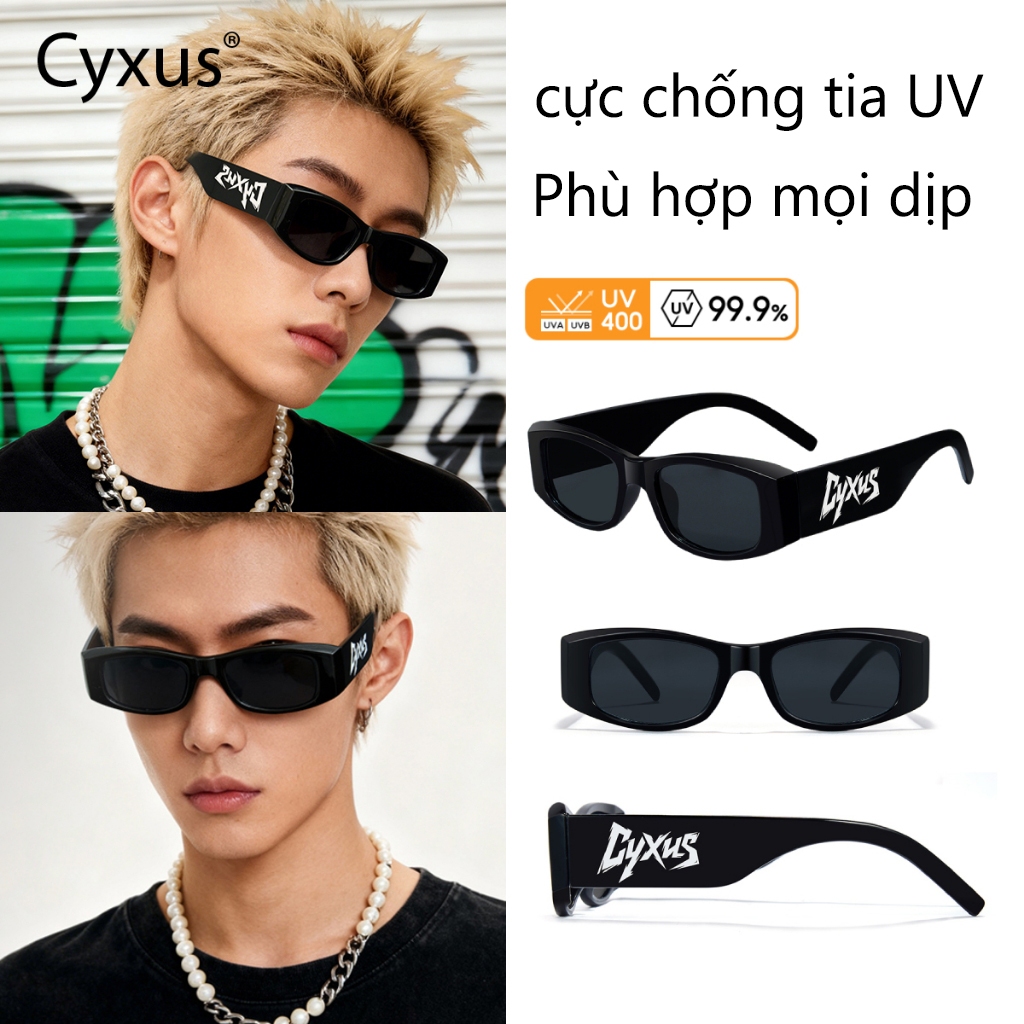 Cyxus Kính râm thời trang /Kính râm phân cực/ Gọng vuông sành điệu với logo "cyxus" / Dành cho cả na