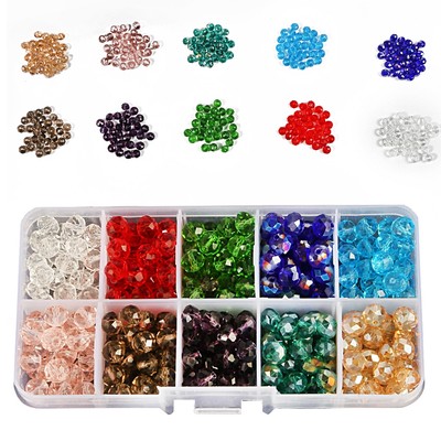 8mm 300 Chiếc Thủy Tinh Pha Lê Bánh Xe Hạt DIY Vòng Tay Vòng Cổ Trang Sức Làm Rời Miếng Đệm Hạt Phụ Kiện