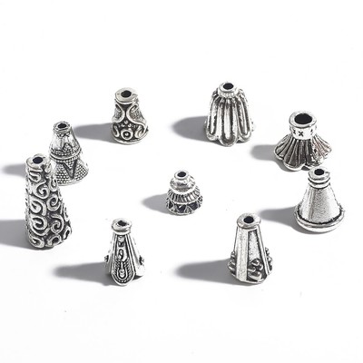 10 Chiếc Vintage Hoa Cuối Nắp Handmade Trang Trí Hạt Mũ Miếng Đệm DIY Trang Sức Làm Phụ Kiện Cho Vòng Tay