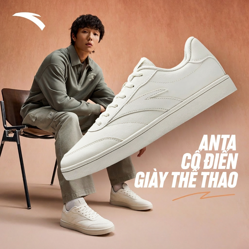 Giày thể thao GAT ANTA Nam huấn luyện viên,Sneaker White Shoes 912618099