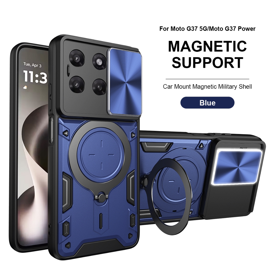360° Xoay Vòng Kim Loại Chân Đế Từ Tính Gắn Xe Bảo Vệ Cho MOTO G06 G86 G56 EDGE 60 PRO 60Fusion G34 