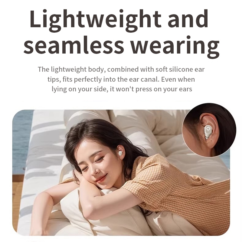 Tai nghe ERAZER EP118 Bean Bluetooth 5.4TWS Tai nghe không dây bên cạnh Màn hình LED thân thiện với giấc ngủ Điều khiển bằng cảm ứng nghe nhét tai Mini Âm thanh 3D Hi-Fi | BigBuy360 - bigbuy360.vn