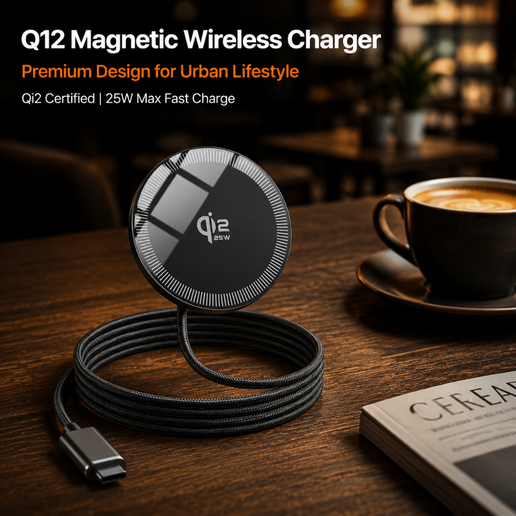 Sạc không dây từ tính 25W Sạc nhanh Qi2.2 Tương thích với Apple Magsafe cho iPhone 15 14 Pro Max Doc