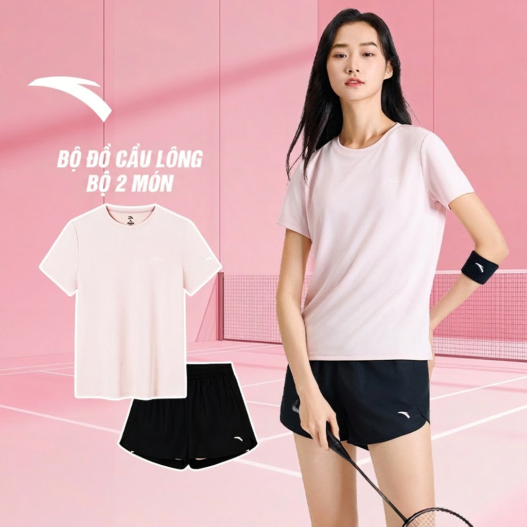 Set Bộ Đồ Thể Thao Tập Gym Nữ ANTA Áo+Quần Nhanh Khô Tập Luyện Cầu Lông Pickleball Gym 962527205