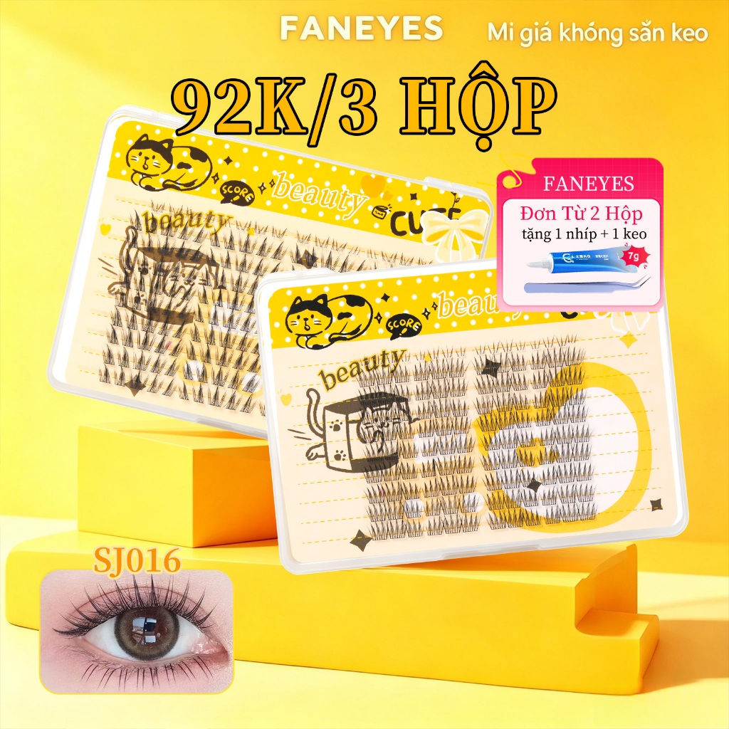 Mi giả không sẵn keo Mi giả đơn cụm dung tích siêu lớn siêu nhẹ nhàng mềm mại…