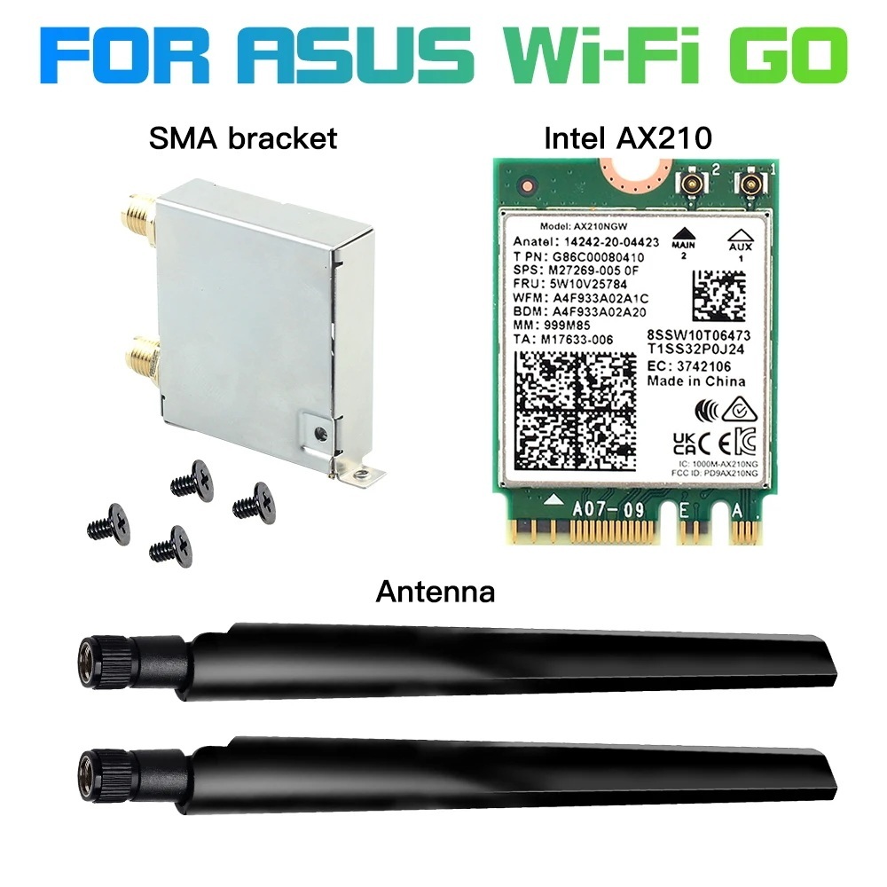 Dành Cho ASUS WiFi Go Network Card Adapter M.2 Key A + E / Key E Hỗ Trợ AX210 AX200 MT7925 MT7927 BE