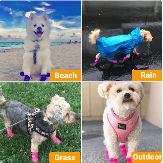 Pet Silicone Shoe Cover Puppy Foot Shoe Cover Chống trượt Chống bẩn Giày đi mưa Giày bảo vệ có thể đ