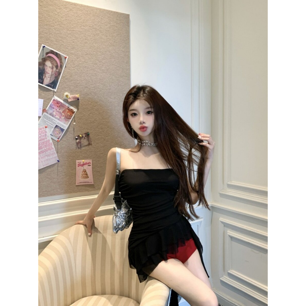 Klalien 2026 Mùa Hè Mới Phong Cách Gợi Cảm Thiết Kế Áo Ngực Sense Áo Vest Nữ Ruffle Edge Tua Rua Slim Fit Không Đều Top | BigBuy360 - bigbuy360.vn