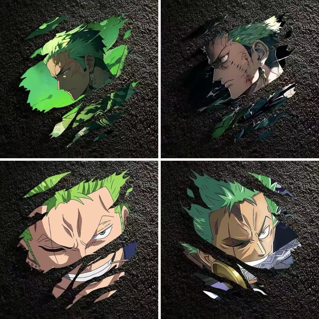 Decal dán xe hơi One Piece Zoro | Anime Manga Swordman Vinyl Đồ họa | Chống Thấm Nước Thời Tiết Cho 