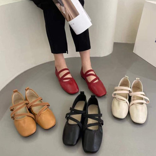 【Lamode】Mềm mại để không thích nó!Phải Mặc Trứng Cuộn Giày Phiên Bản Hàn Quốc Siêu Sang Trọng Mềm Mại Mềm Ba Lê Bốn Mùa Bà Giày Nữ