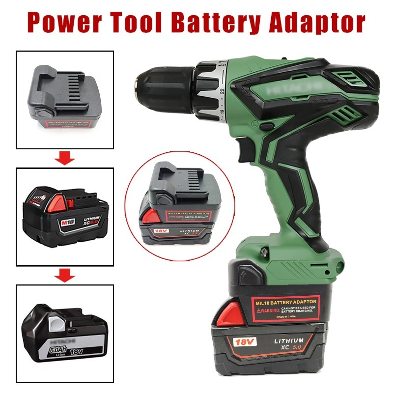 Bộ Chuyển Đổi Pin Cho Pin Lithium Milwaukee M18 18V Tương Thích Cho Hitachi / Hikoki 18V Dụng Cụ