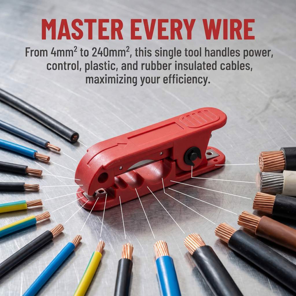 Cáp quang Công cụ thoát y quay Công cụ tước dây có lưỡi cắt cho cáp tròn AWG 12 đến 4 / 0