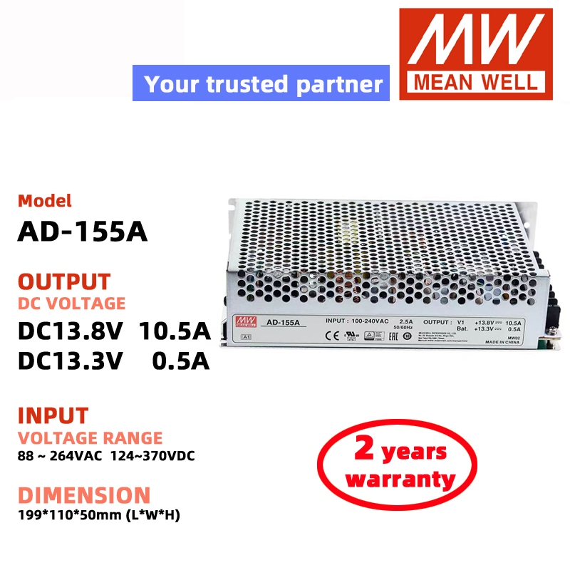 Bộ nguồn chuyển mạch MEAN WELL AD-155A AD-155B AD-155C MEANWELL Đầu ra đơn có bộ sạc pin (Chức năng 
