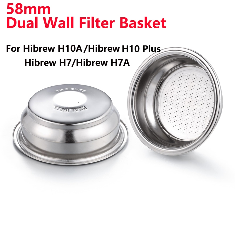 Giỏ lọc cà phê áp suất kép 58mm 2 cốc cho Hibrew H10a, H10 Plus, Hibrew H7, Hibrew H7a Espresso Máy