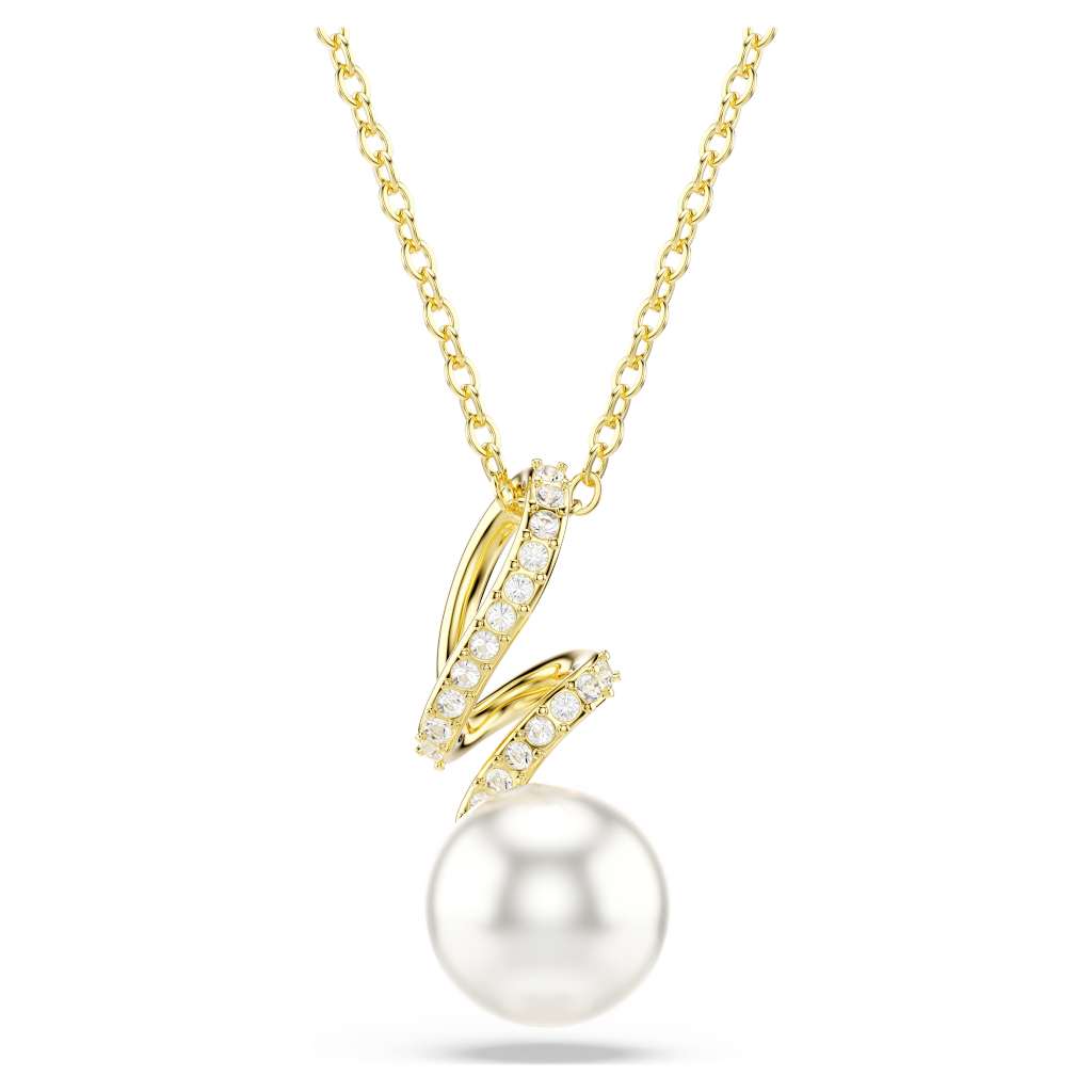 2026 Mặt dây chuyền Gabriella Swarovski với vòng cổ trắng tròn ngọc trai pha lê dành cho trang sức t