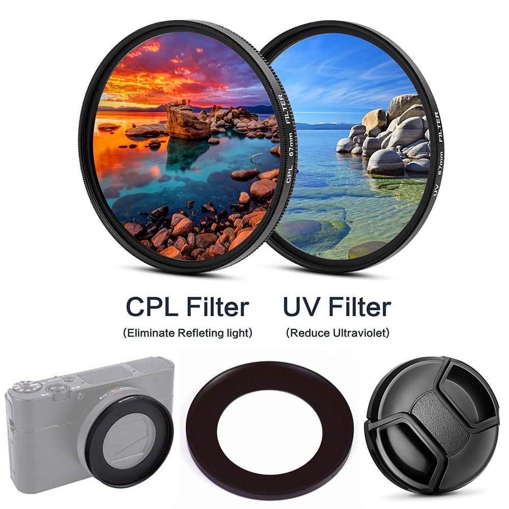 UV CPL Lọc & Adapter Vòng Ống Kính Nắp Cho Sony ZV-1 ZV1 ZV1II RX100 Mark VII VI V VA IV III II RX10