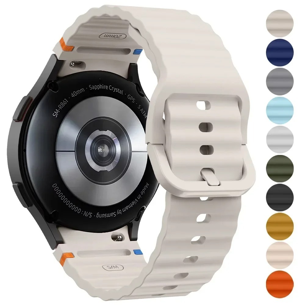 Dây đeo StraSport đàn hồi có thể điều chỉnh cho Samsung Galaxy Watch 7 Band 40mm 44mm, Dây đeo silic