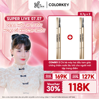 [Võ Hà Linh x COLORKEY] COMBO 2 Chì kẻ mày hai đầu tam giác chống thấm nước lâu trôi cho người mới tập trang điểm 0.7gx2