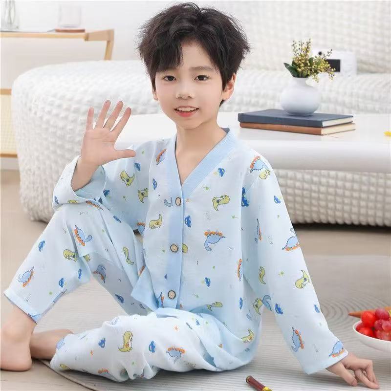 Mới Trẻ Em Dài Tay Bé Trai Bộ Đồ Ngủ Cotton Bộ Đồ Ngủ Trẻ Em Bộ Đồ Ngủ Động Vật Bộ Đồ Ngủ Cho Bé Tra