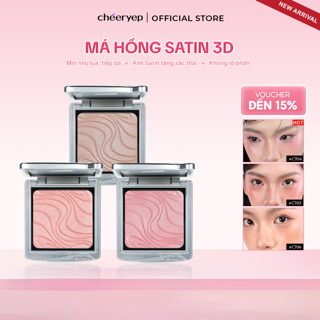 [CHÉERYEP OFFICIAL] Phấn Má Hồng Trang Điểm Cao Cấp Ánh Nhũ Satin Tự Nhiên Tiệp Vào Da Mịn Như Lụa | BigBuy360 - bigbuy360.vn